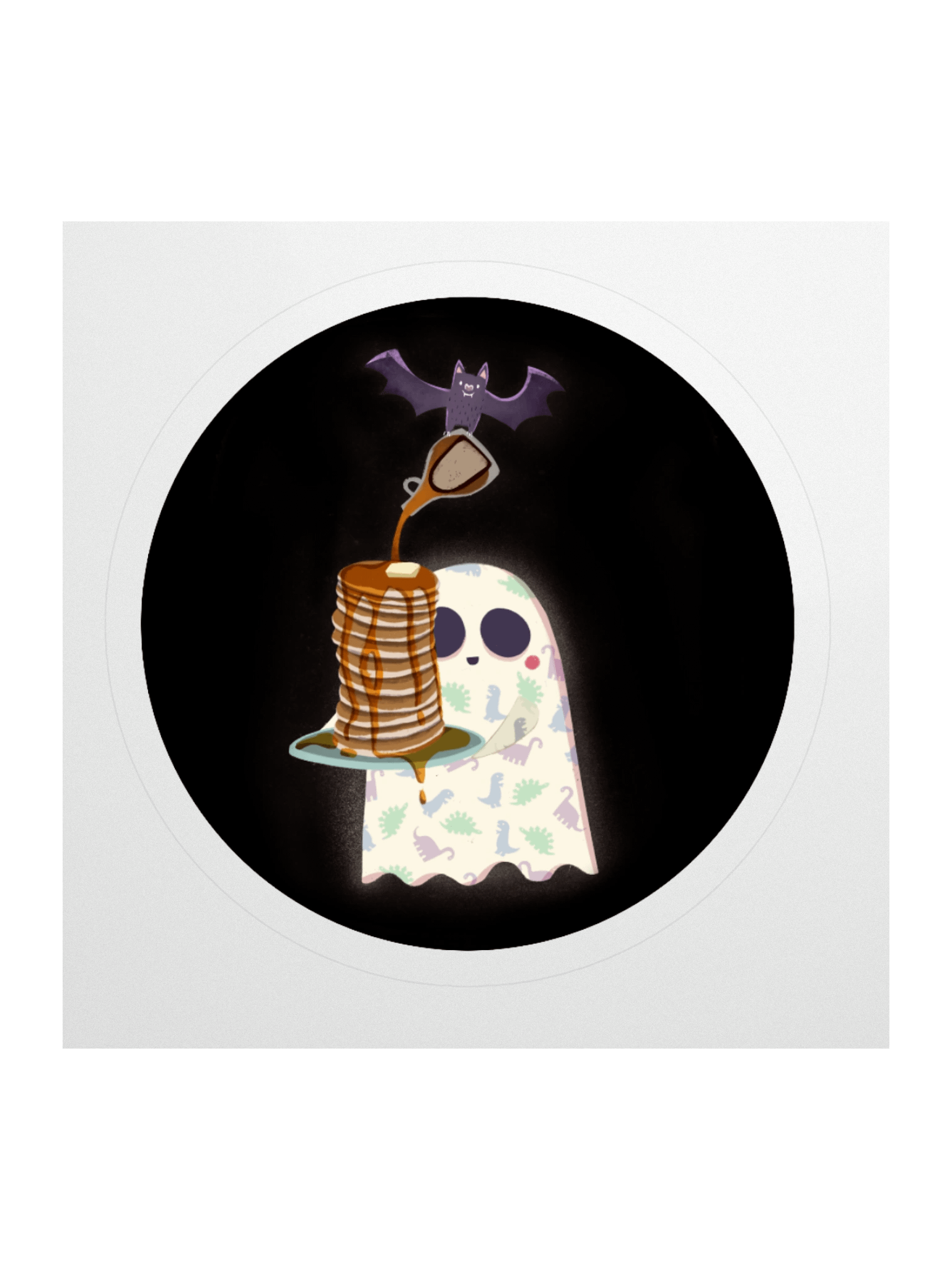 Little Ghost Pancake Stack Breakfast - Vinyl Sticker product image (1)