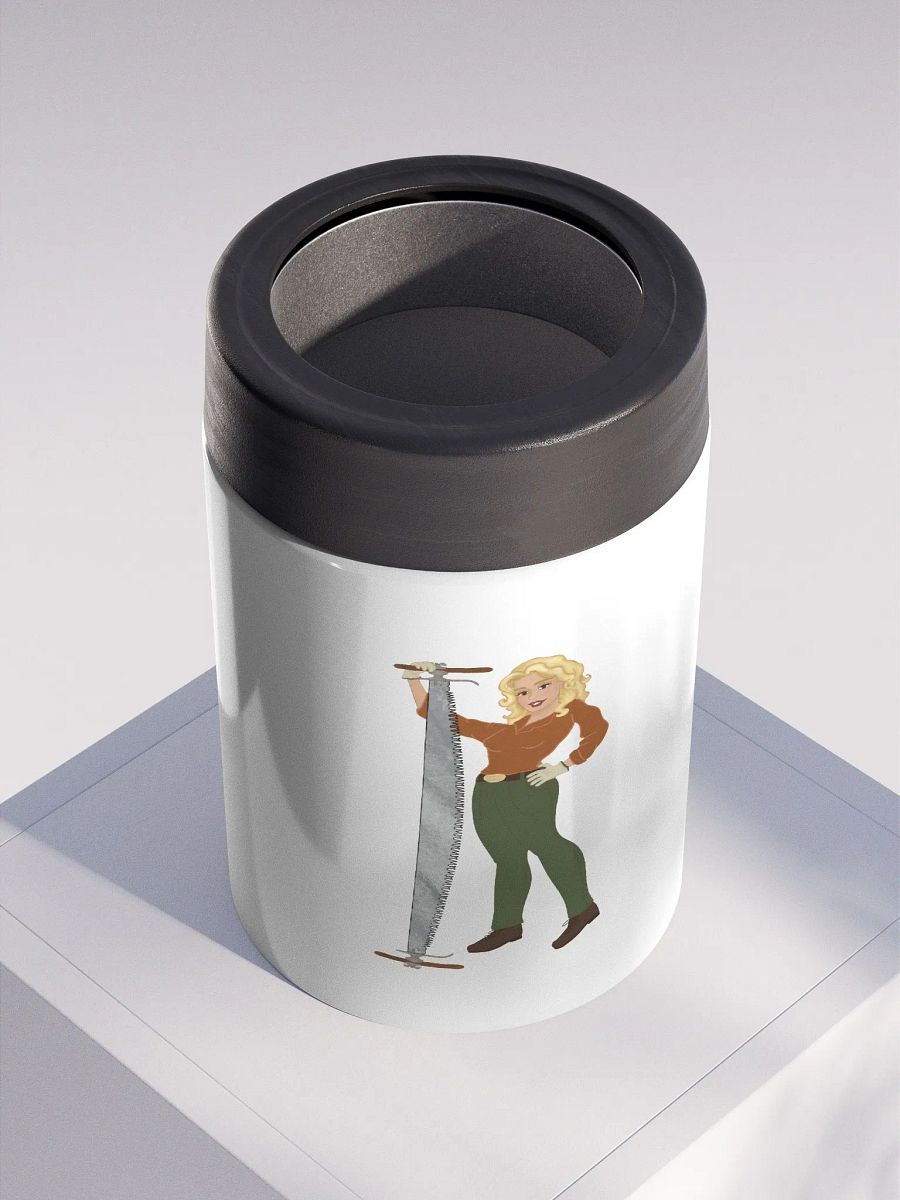Crosscut Saw Blonde Dolly Pinup Drink Stainless Steel Koozie product image (2)