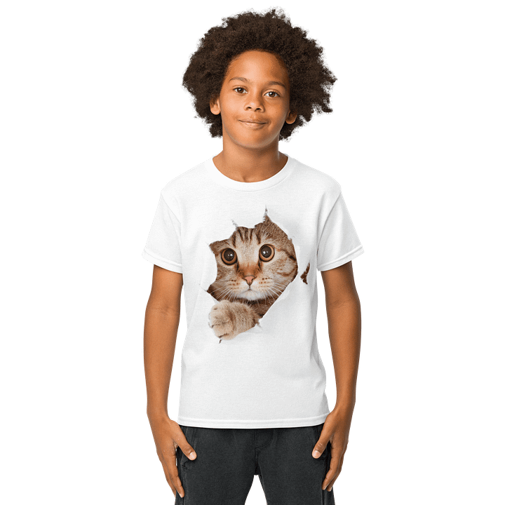 Cat/ QR Code T-Shirt for Kids product image (1)