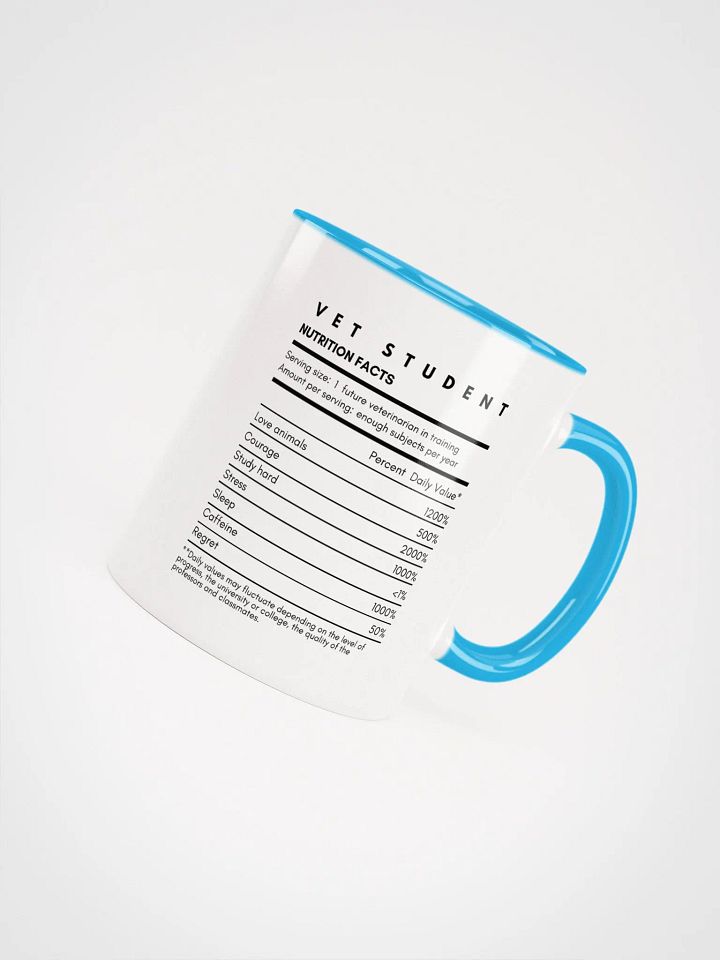 "Vet Student Nutrition Facts" Ceramic Mug with color inside product image (2)