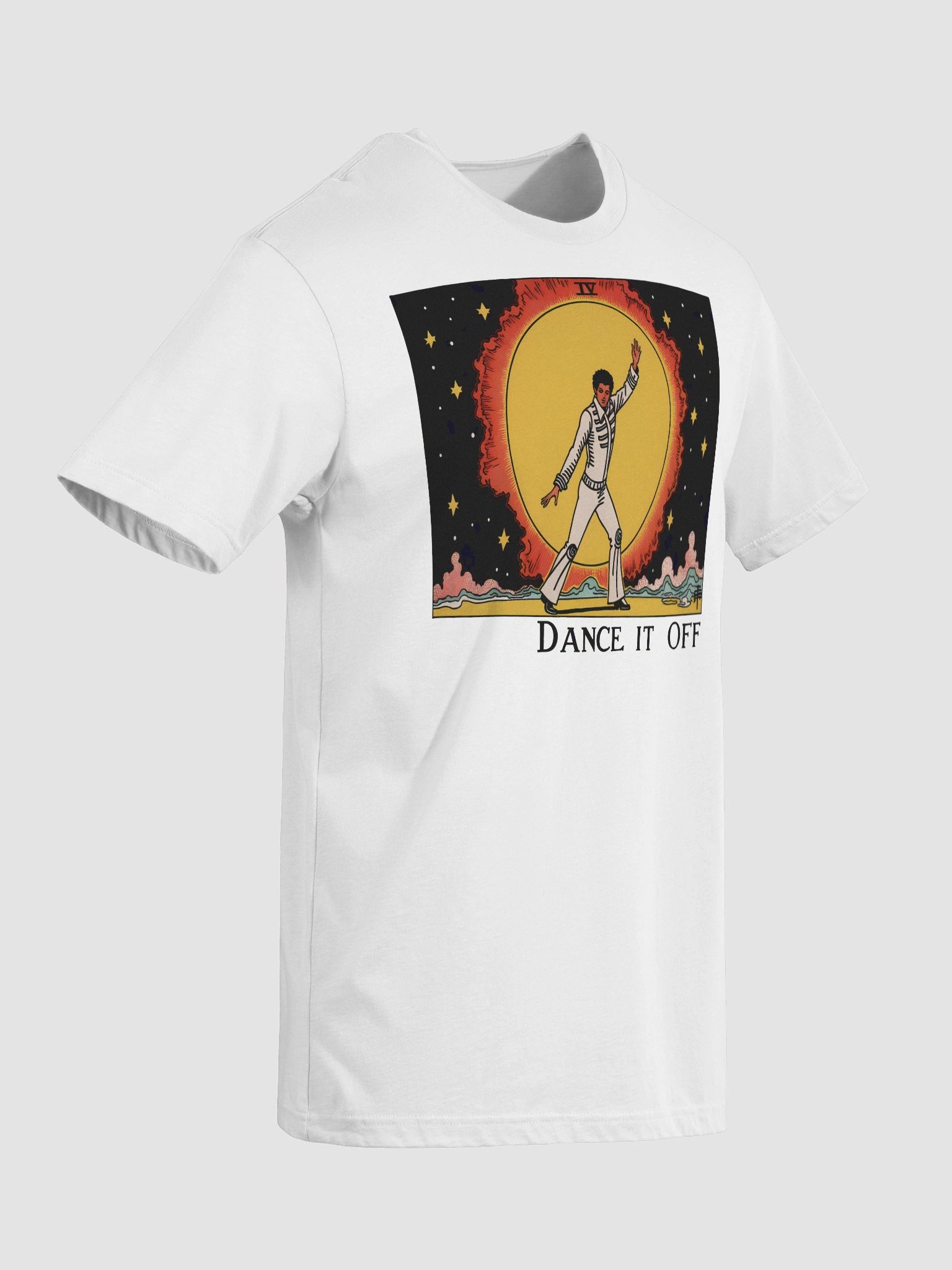 Cosmic Dance Tarot Card | 'Dance It Off' Sun & Stars Print Supersoft T-Shirt product image (27)