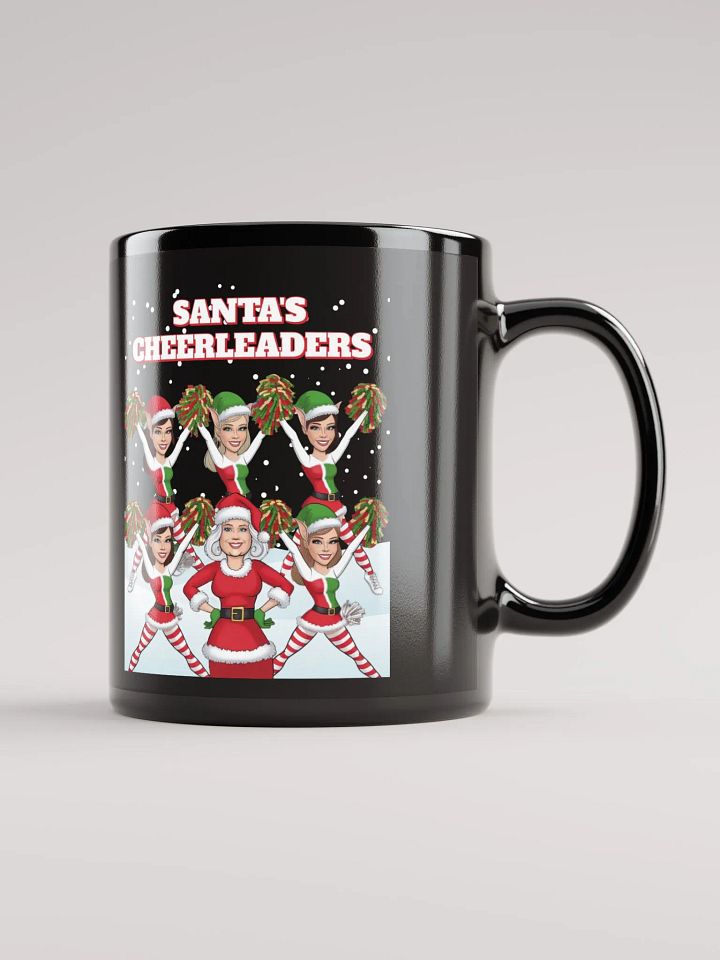 Santa's Cheerleaders Elves Squad Black Mug product image (1)
