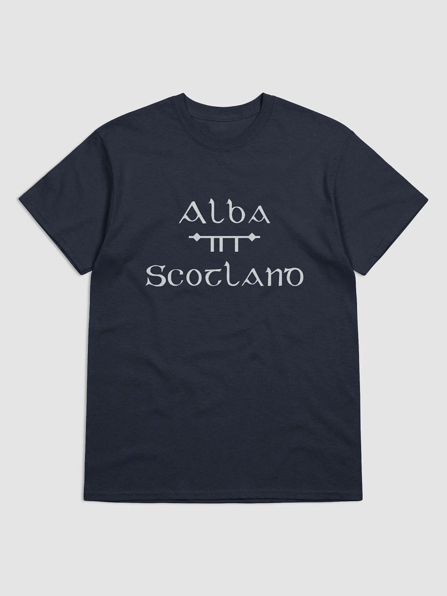 Scotland/Alba Scholastic style Ogham Navy printed T-shirt product image (1)