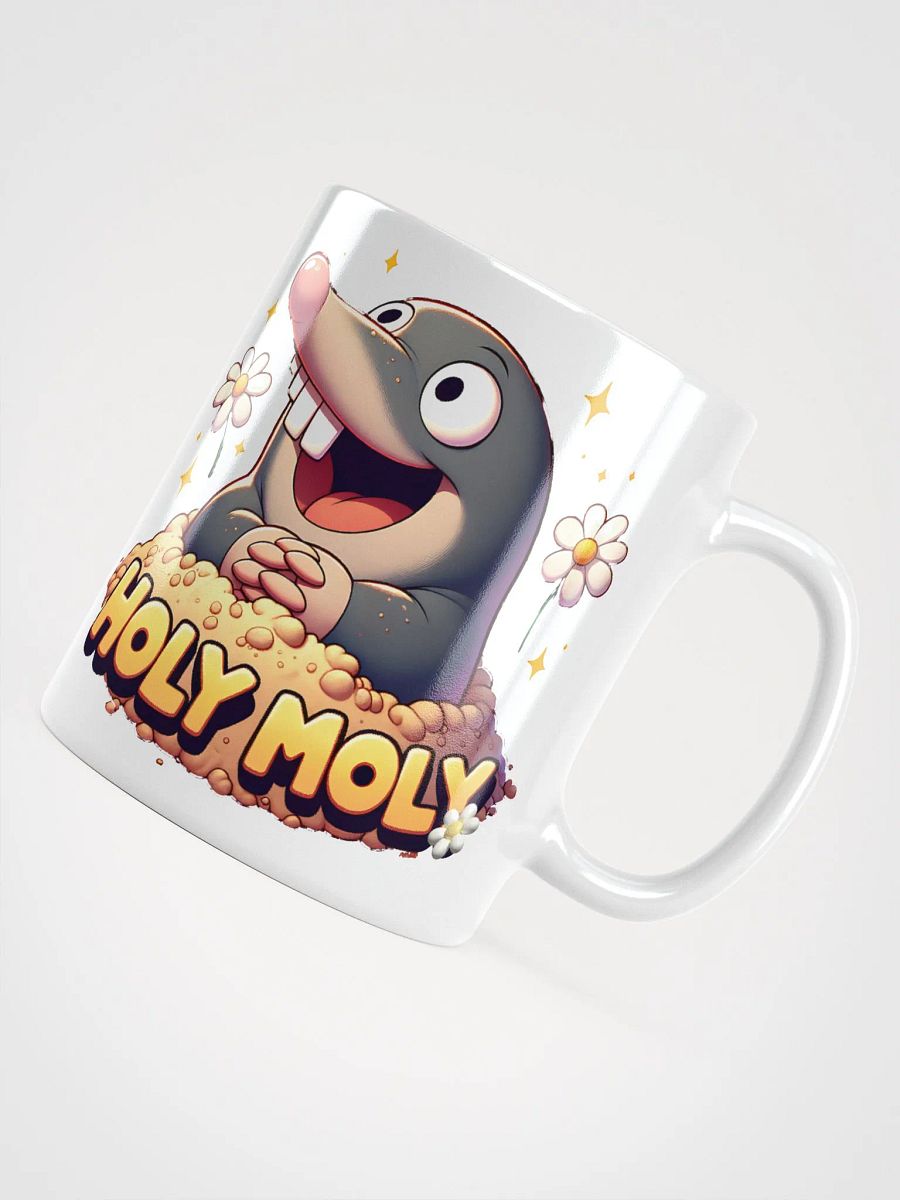 Holy Moly Cute Mole and Daisy Ceramic Mug Design product image (4)