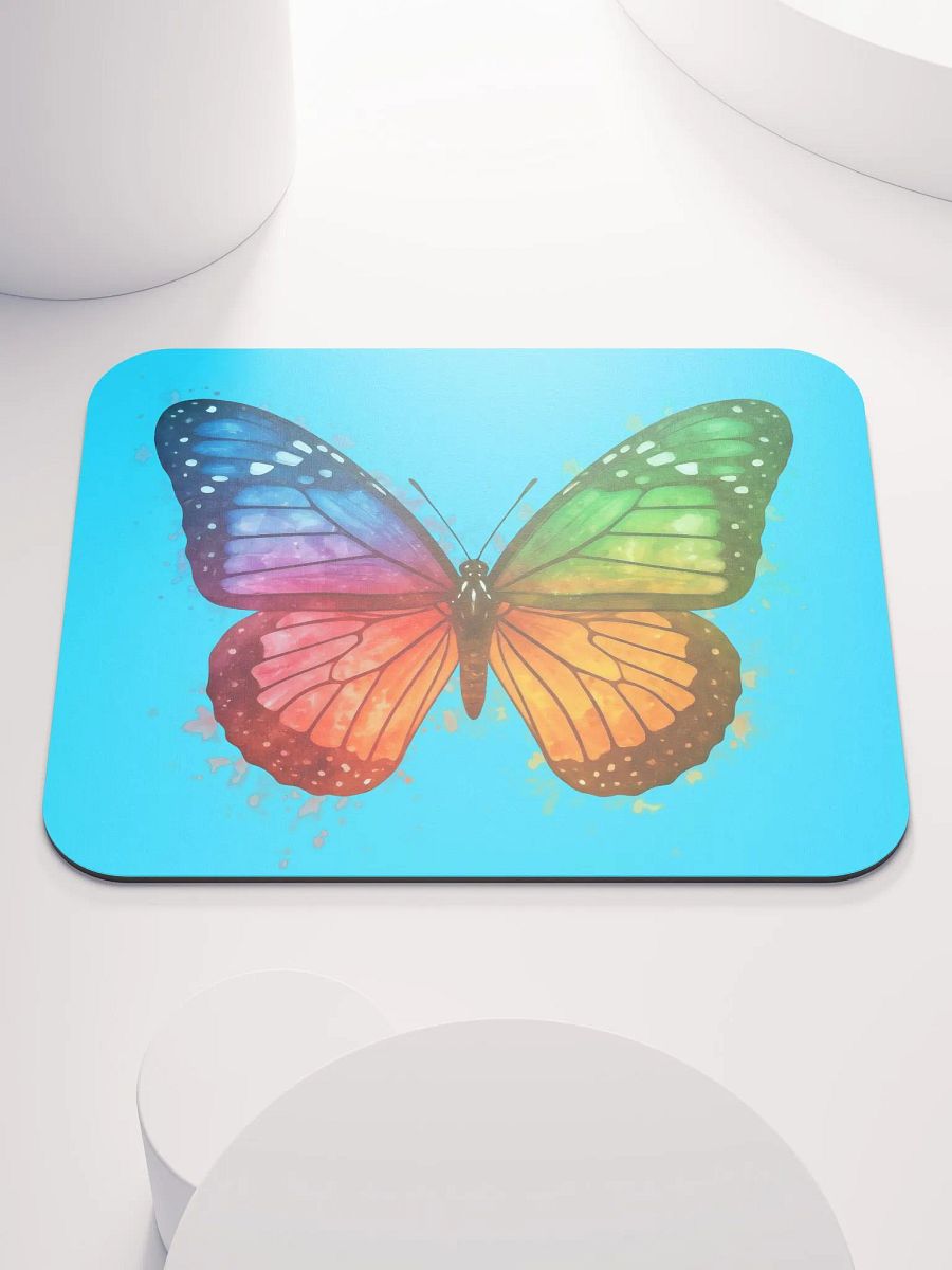 Rainbow Cascade Butterfly Watercolor Mousepad product image (1)