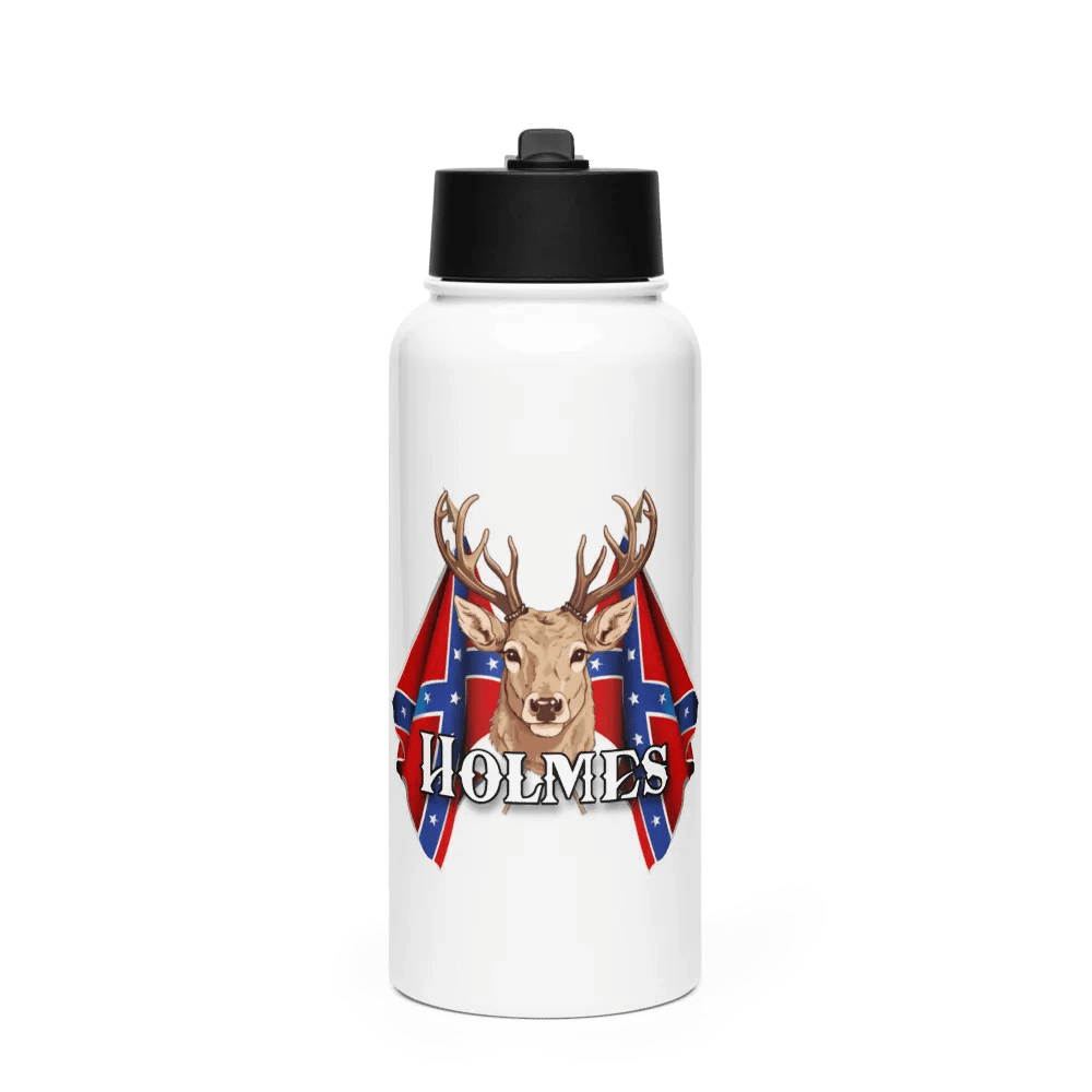 "Holmes" Last Name Rebel Redneck Deer - Stainless Steel Sports Water Bottle product image (1)
