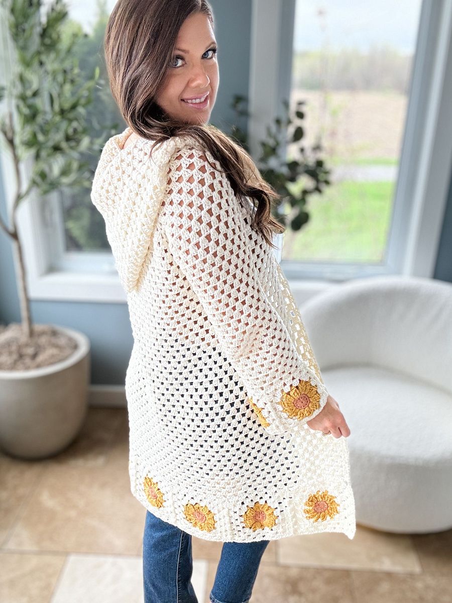 Sunny Sunflower Cardigan Crochet Patten product image (4)