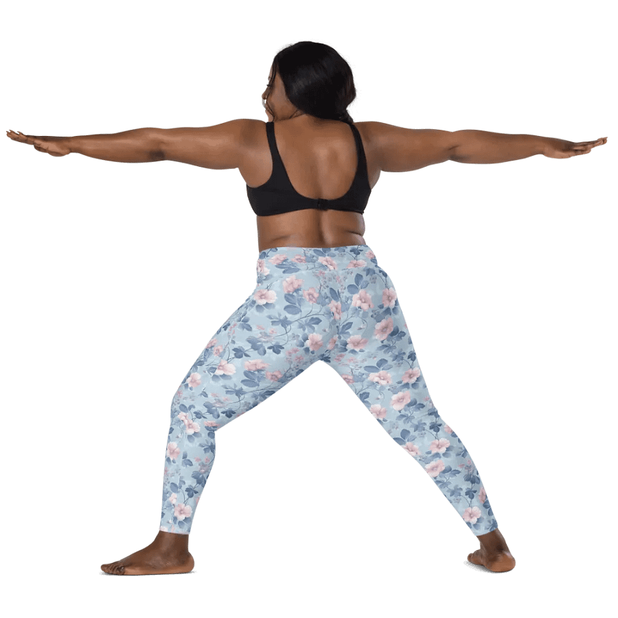 Serene Blue Blossoms Leggings product image (4)