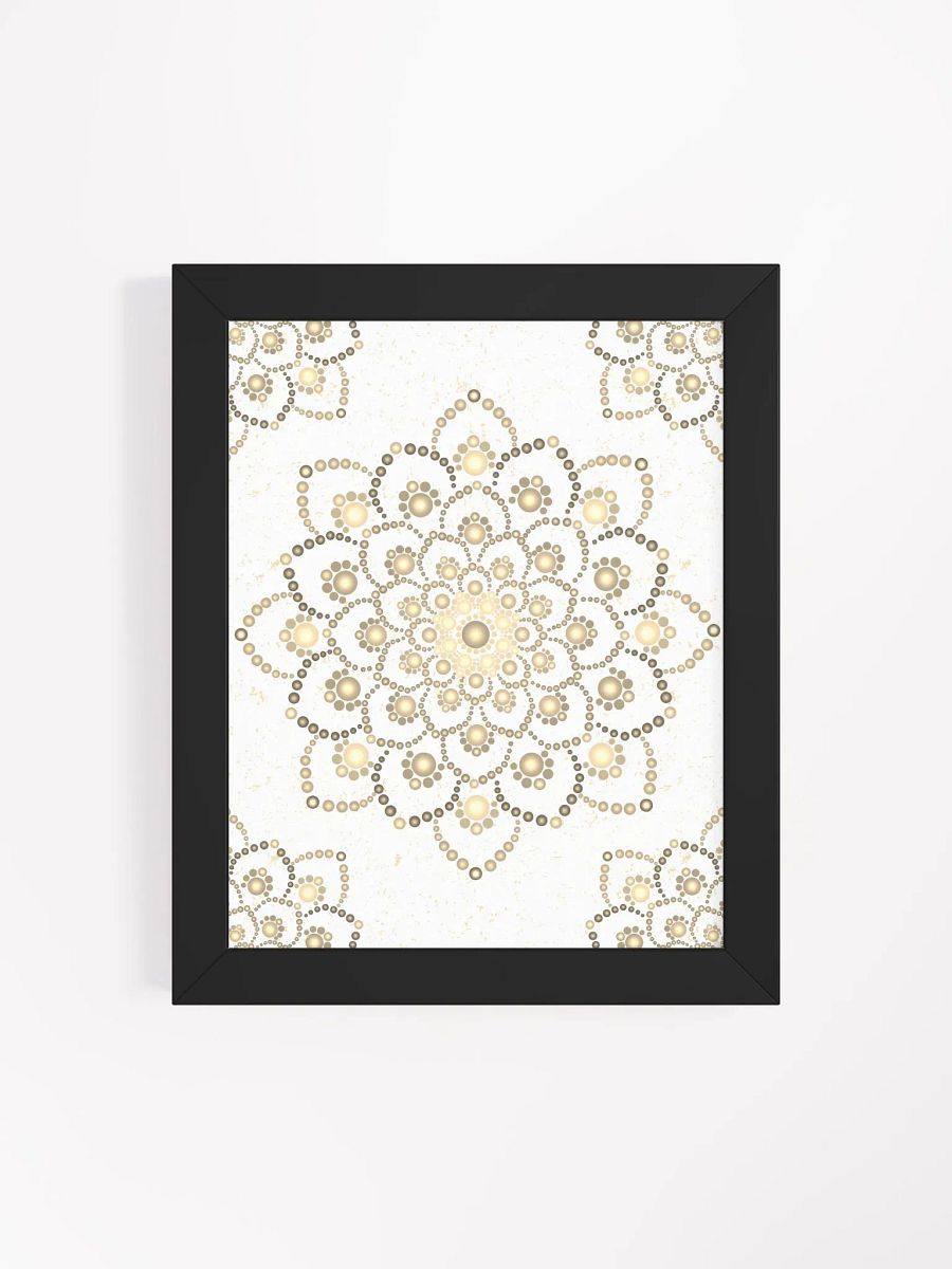 Golden-Brown Dot Mandala Framed High Quality Matte Poster product image (62)