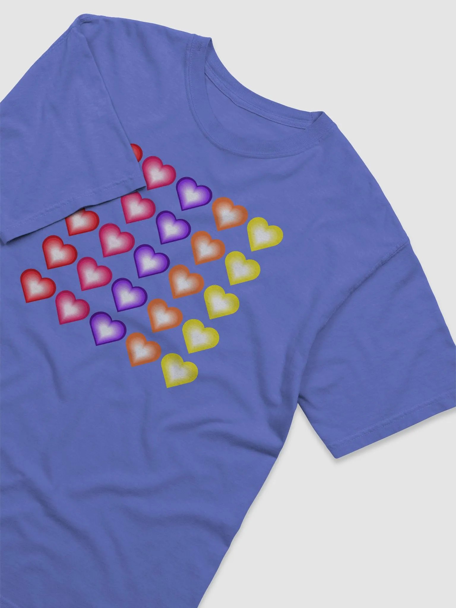 Vibrant Colorful Valentine's Hearts Heavyweight T-Shirt product image (52)
