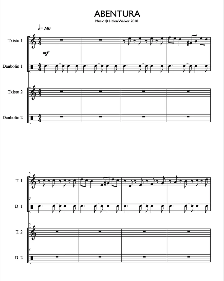 Abentura ( Txistu & Danbolin Duet - Score) product image (1)