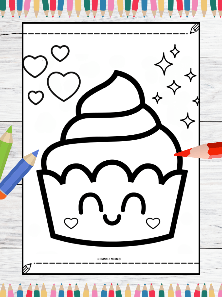 20 Cute Kawaii Food Coloring Pages#1 (PDF Coloring Pages) product image (3)