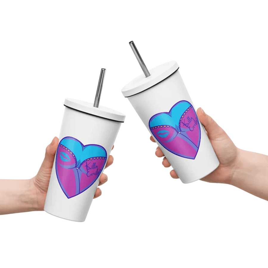 NEON KILLA EMMY HEART BUTT INSULATED TUMBLER WITH STRAW product image (10)