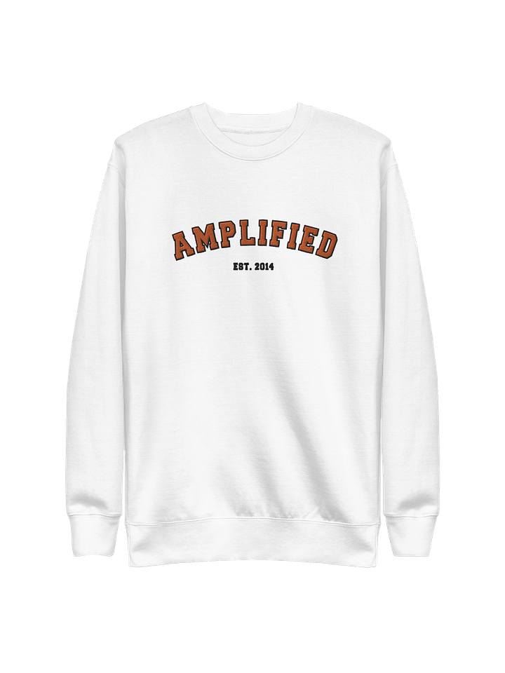 Amp Premium Embroidered Varsity Sweatshirt (White) product image (1)
