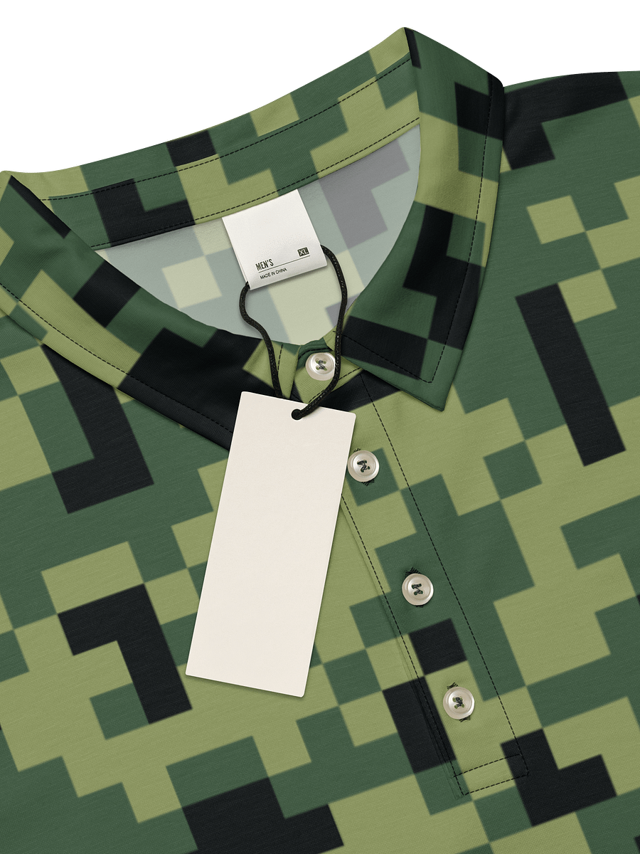 Military Green Camouflage Pixels Camo Pattern Polo Shirt product image (5)