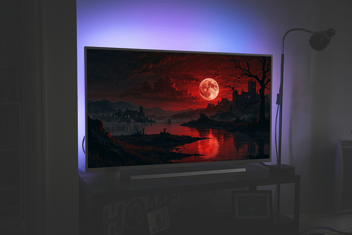 Blood Moon Castle Desktop Wallpaper product image (1)