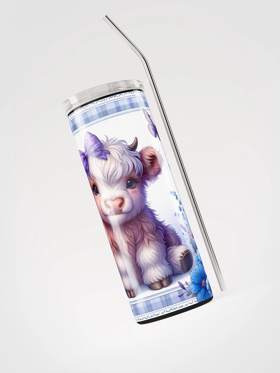 Baby Highland Cow Flower Stainless Steel Tumbler product image (5)