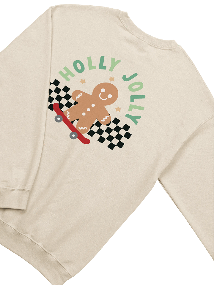 [Gingerbread Skateboarder Holly Jolly] Crewneck Sweatshirt product image (1)