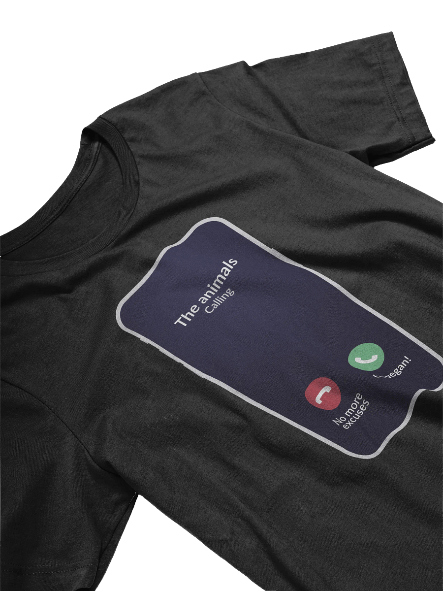 “The Animals Calling - Go Vegan” Unisex Black T-Shirt product image (2)