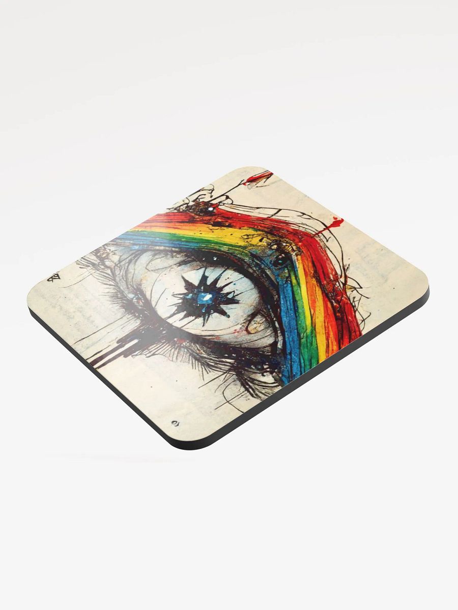 Rainbow Eye Glossed Cork Coaster product image (3)