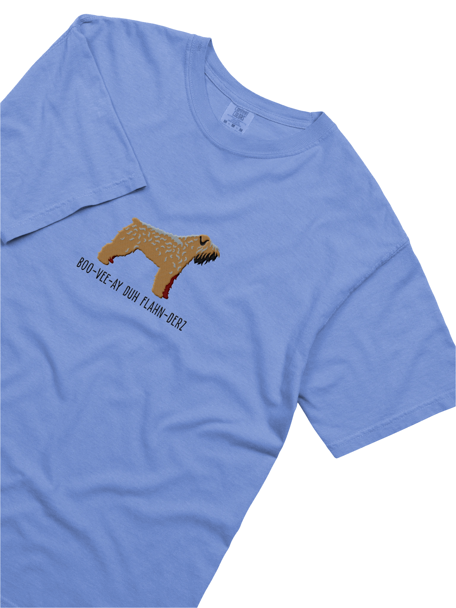 Boo-Vee-Ay Duh Flahn-Derz T-Shirt(Embroidered) of a Bouvier des Flandres(Brown) product image (29)