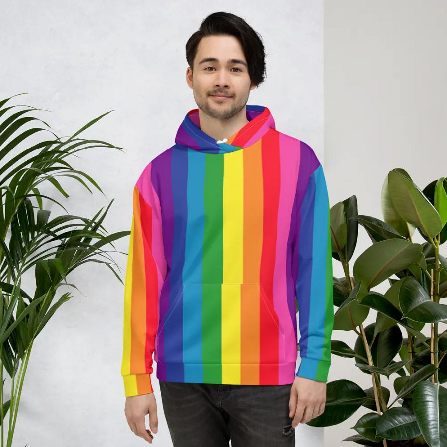1978 Rainbow Pride Flag = 8-Color - All-Over Print Hoodie product image (4)