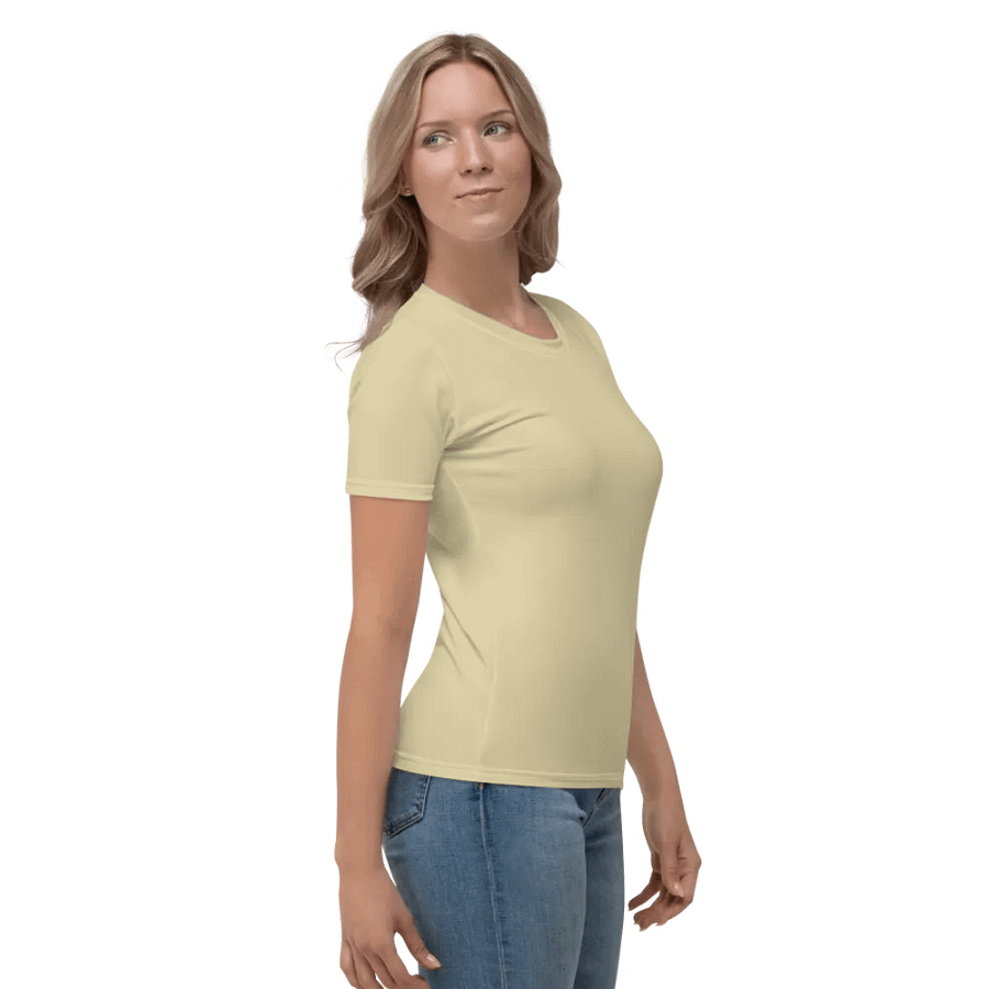 Plain Light Yellow Soft Summer Women's Crewneck Polyester Heavyweight Premium T-Shirt by Treasure Pie product image (4)