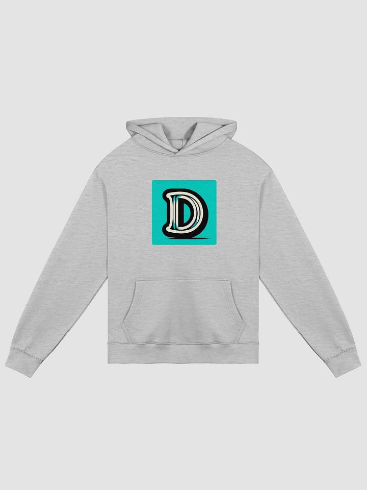 3D Depth Letter 'D' Teal Hoodie | AI Design initial D product image (1)