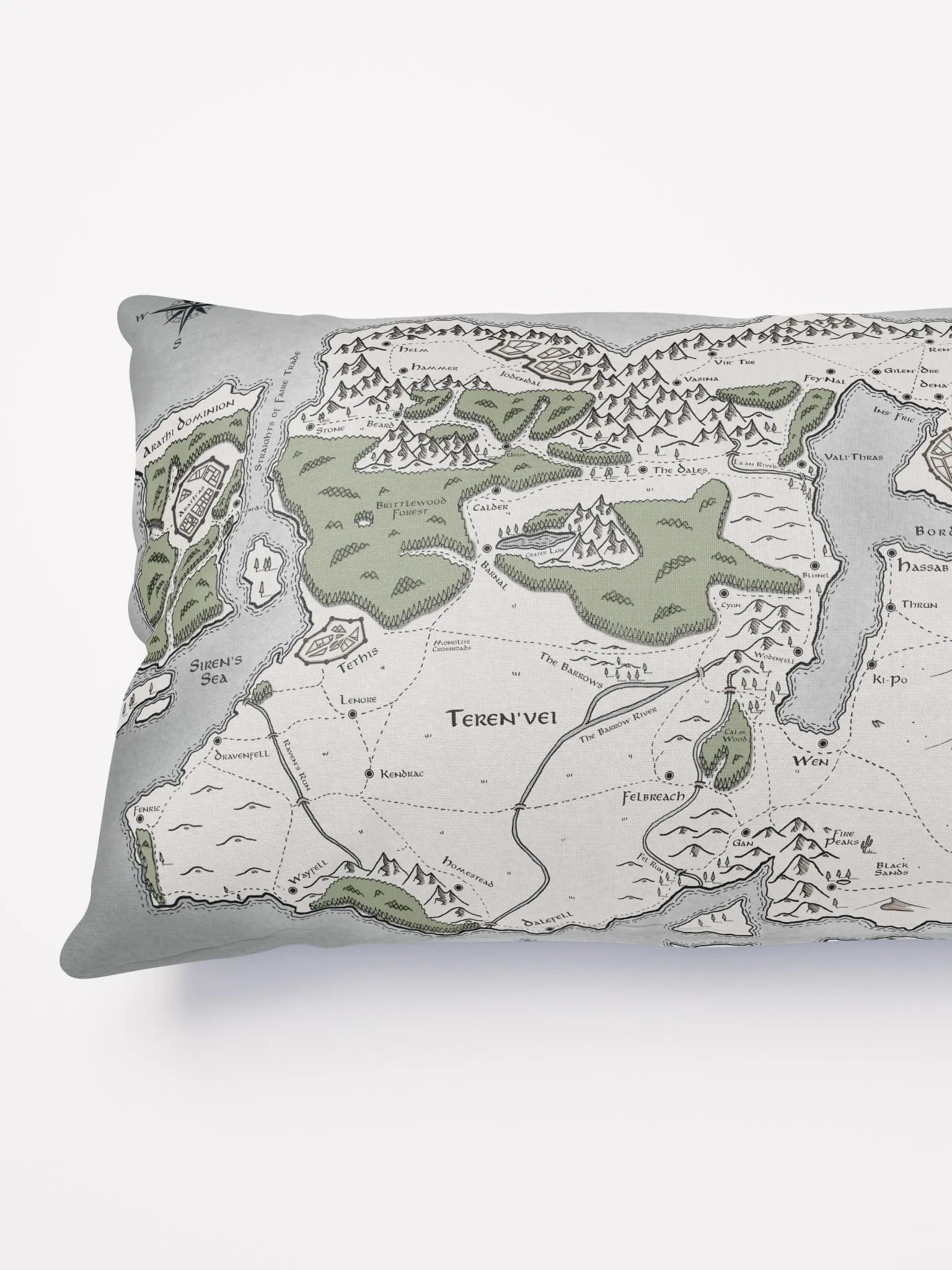 Map of Teren'Vei Throw Pillow product image (3)