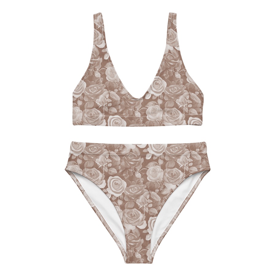 Pretty Roses Brown High-Waisted Bikini product image (1)