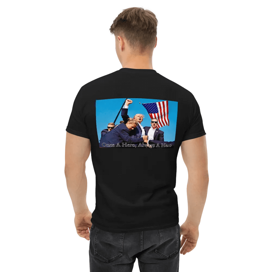 Trump Hero Front Embroidered Badge and Back Printed Tee product image (2)