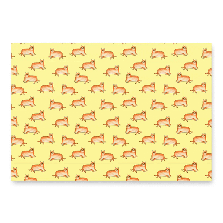 Fat Cat On Pale Yellow Base - Wrapping Paper product image (1)