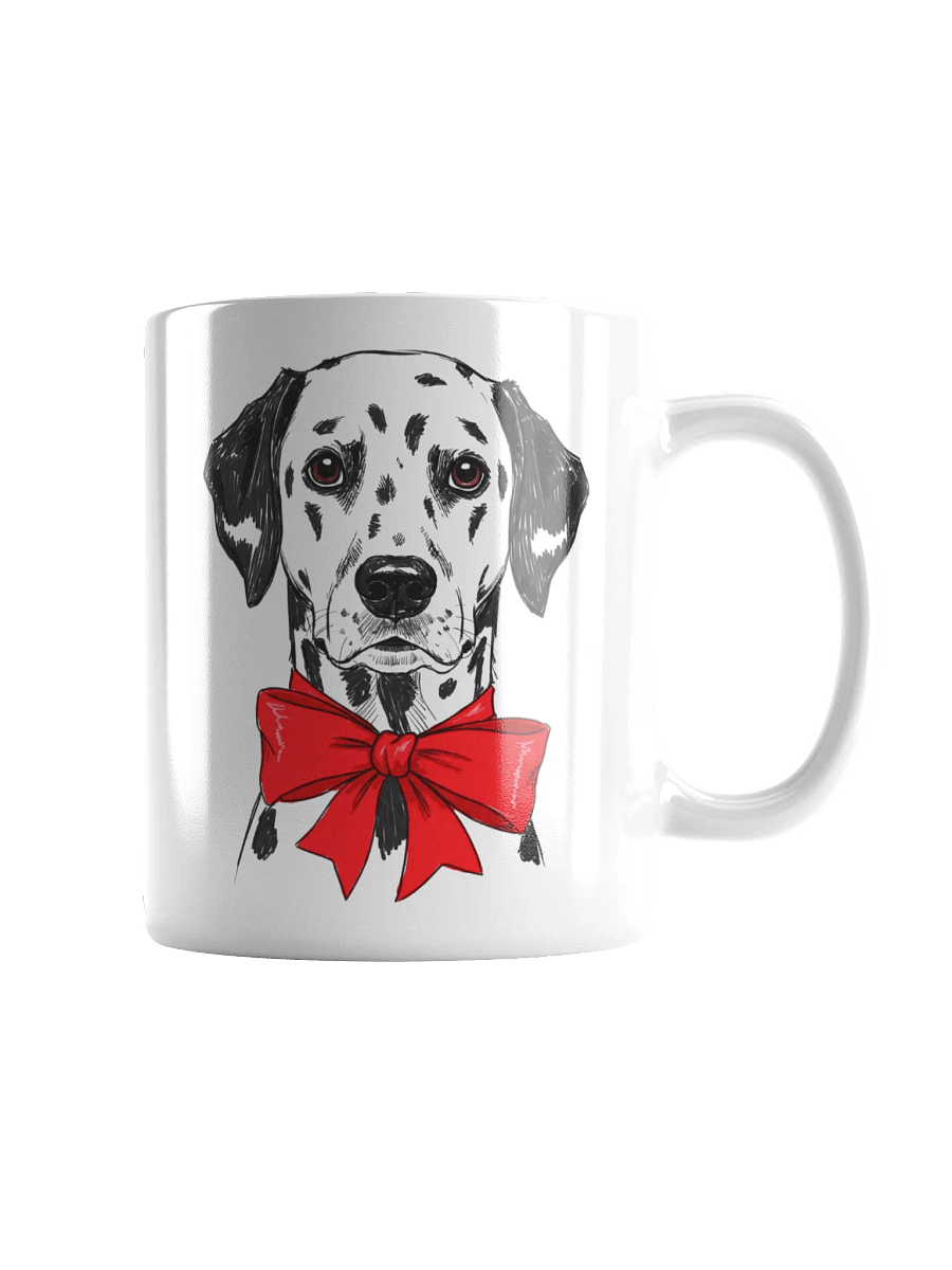 Dalmatian With A Red Bow Sketch-y Art Chic Small Ceramic Mug product image (3)