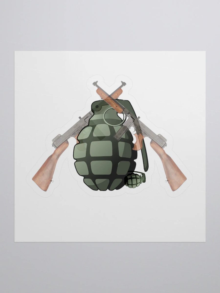 Crossed Arms Grenade Kiss Cut Stickers product image (1)
