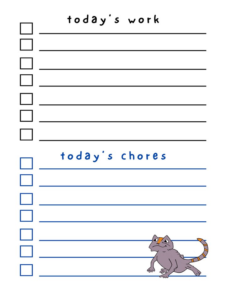 Bearded Dragon Laminated To Do List with Dry Erase Marker product image (2)