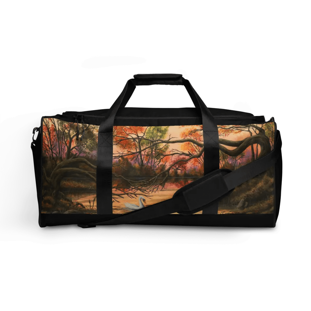 Swan in Autumn Print Duffle Bag product image (1)