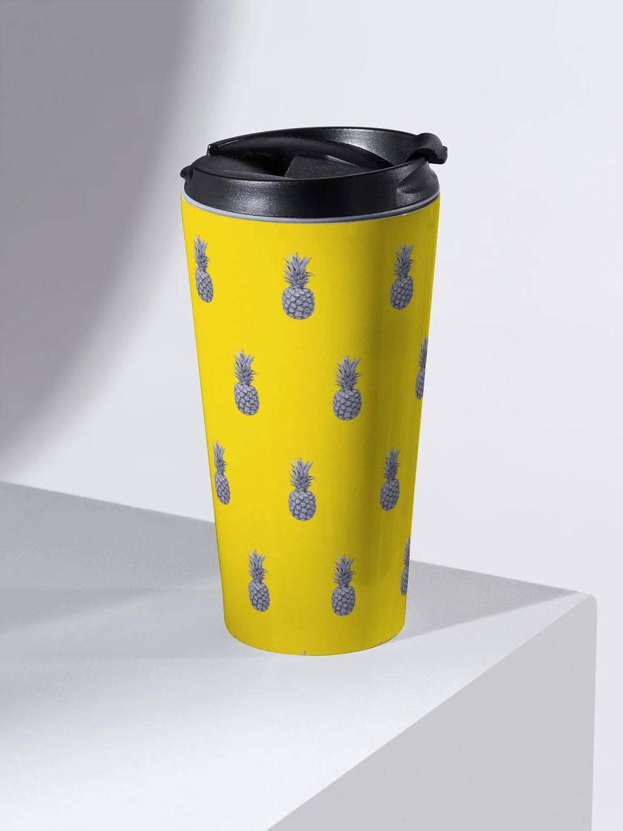 Yellow Monochrome Pineapple Stainless Steel Small Travel Mug product image (2)