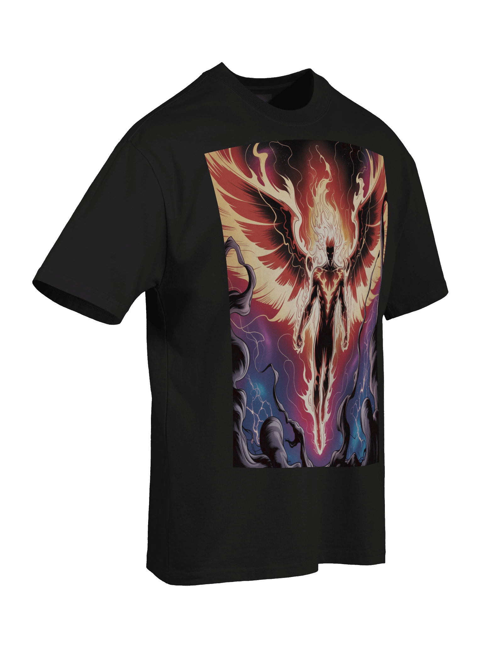 Dark Phoenix Celestial Inferno Oversized Faded T-Shirt – Flame Wing Fury product image (8)