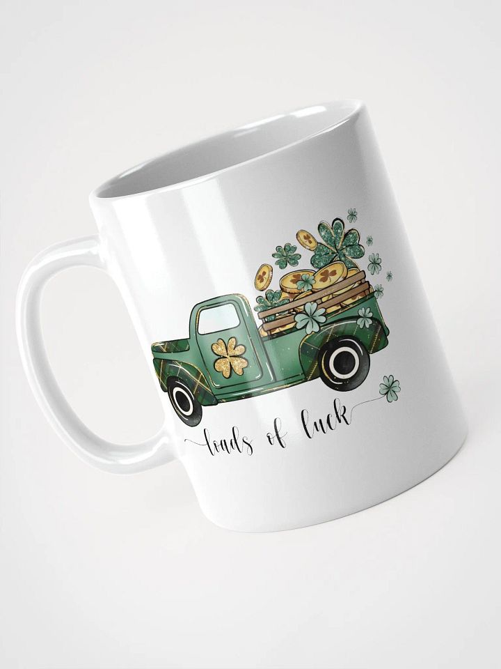 Vintage Floral Lucky Truck White Glossy Mug product image (4)