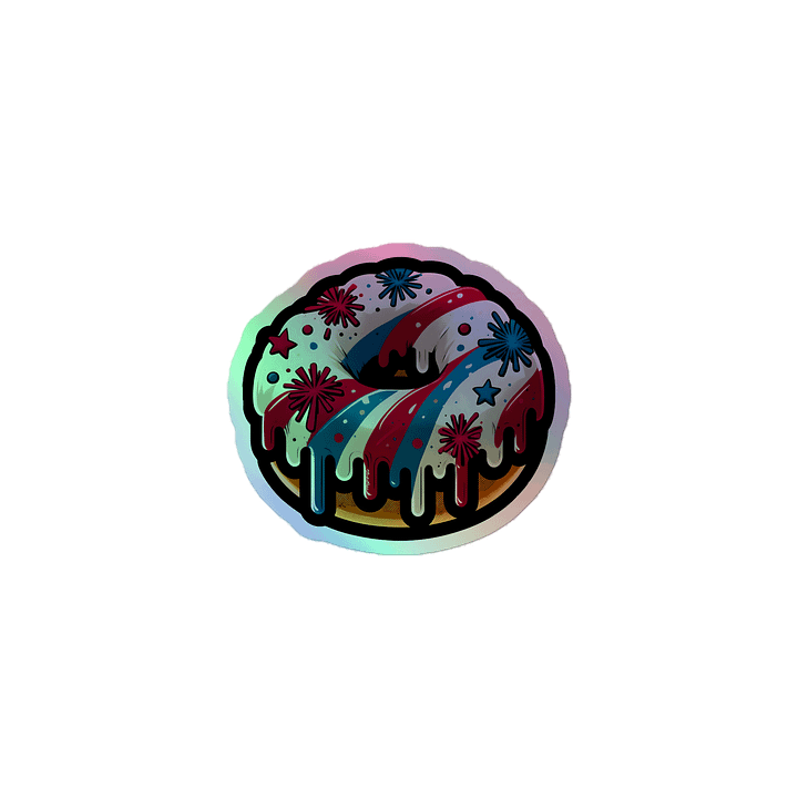4th of July Donut Holographic Sticker product image (1)
