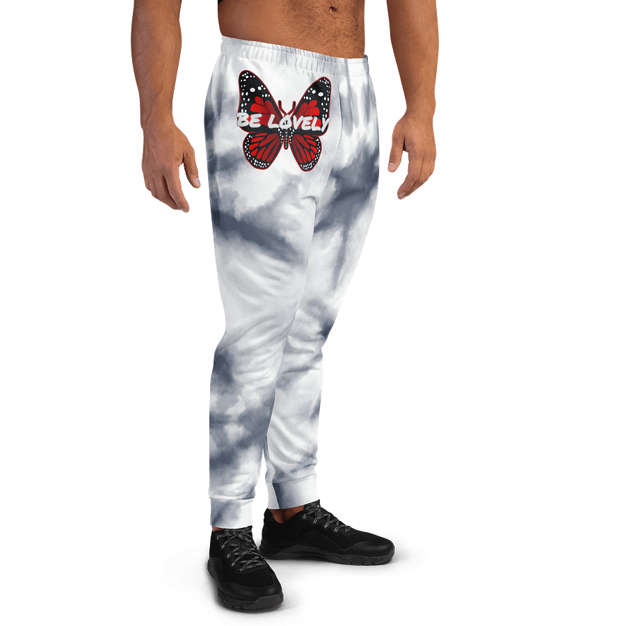 Be Lovely Butterfly Recycled Men's Joggers Gray Tie Dye product image (4)