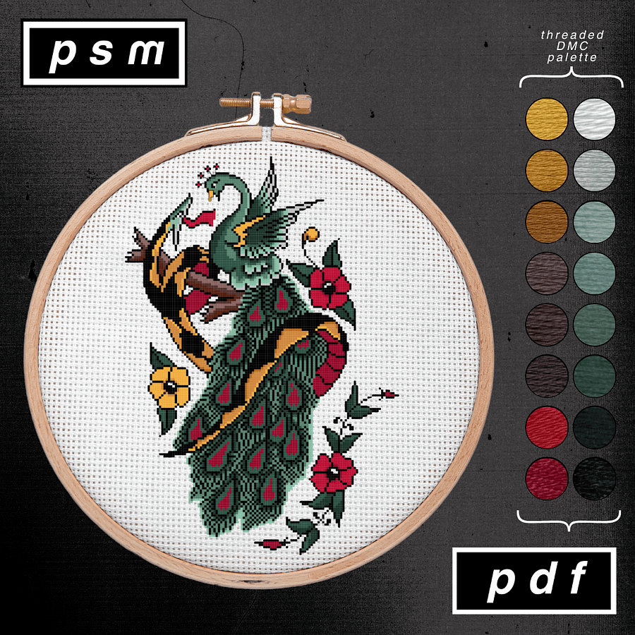 Sailor Jerry Peacock & Snake Battle Pattern product image (1)