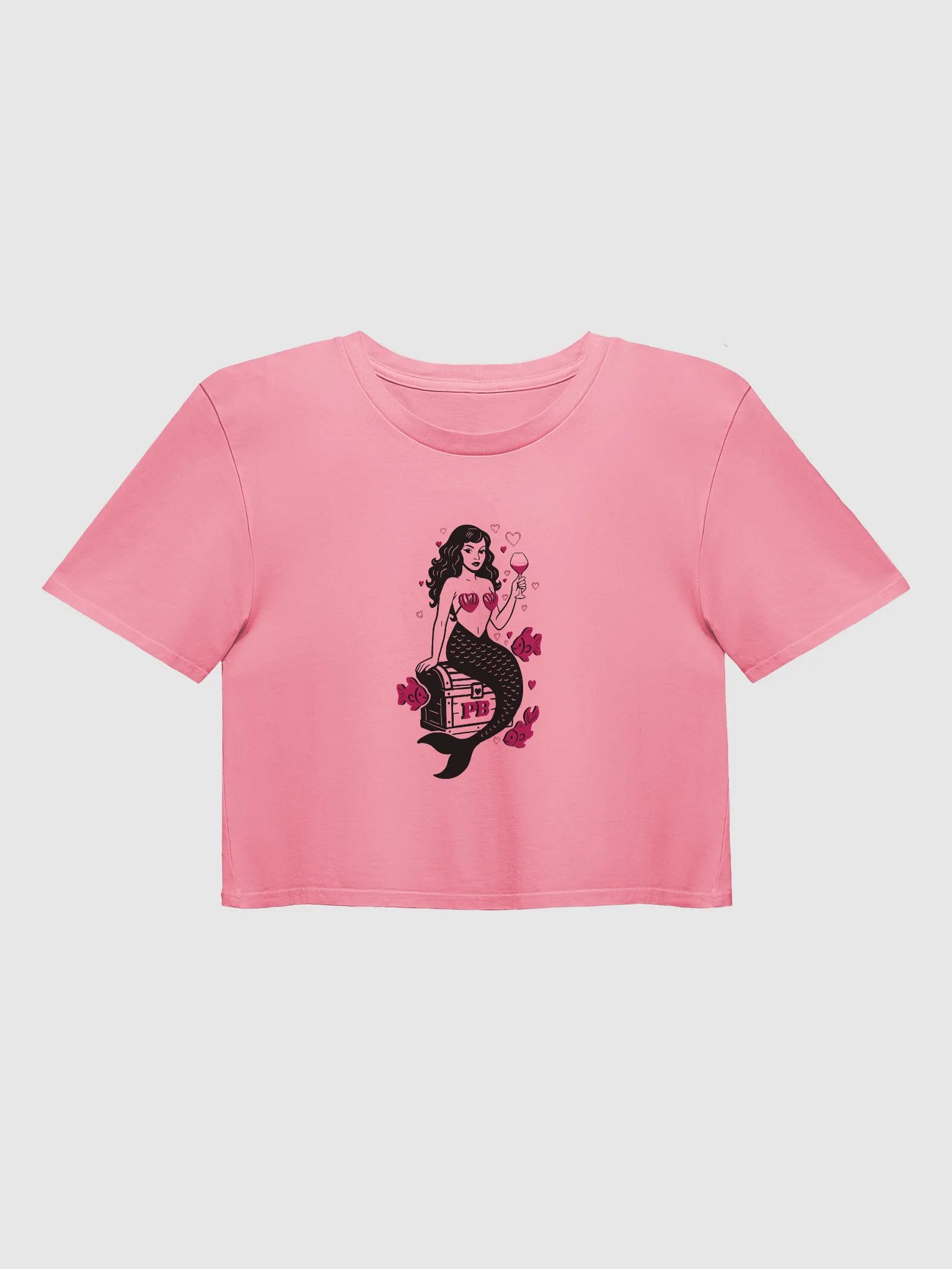 Magenta Mermaid Cropped T-Shirt (3 Colors) product image (2)