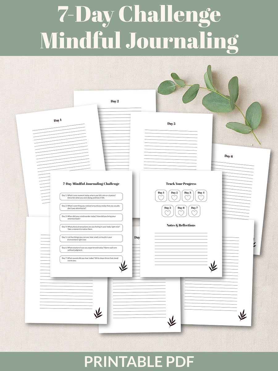 Self-Reflection & Inner Growth Bundle 7-Day Challenges Printable product image (7)