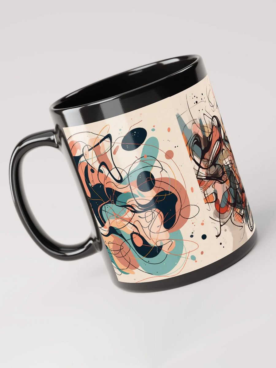 Unique Black Coffee Mug with Eye-Catching Abstract Designs | Choose from 11 or 15 oz product image (5)