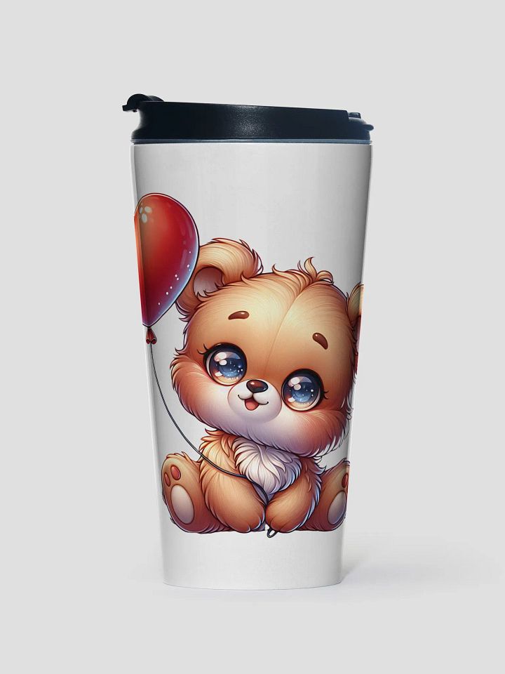 Adorable Teddy Bear Heart Balloon Stainless Steel Travel Mug product image (2)
