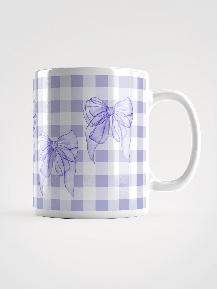 Mug Blanc Vichy Revisité - Mauve Clair- Cadeau Style Chic et Poétique product image (1)