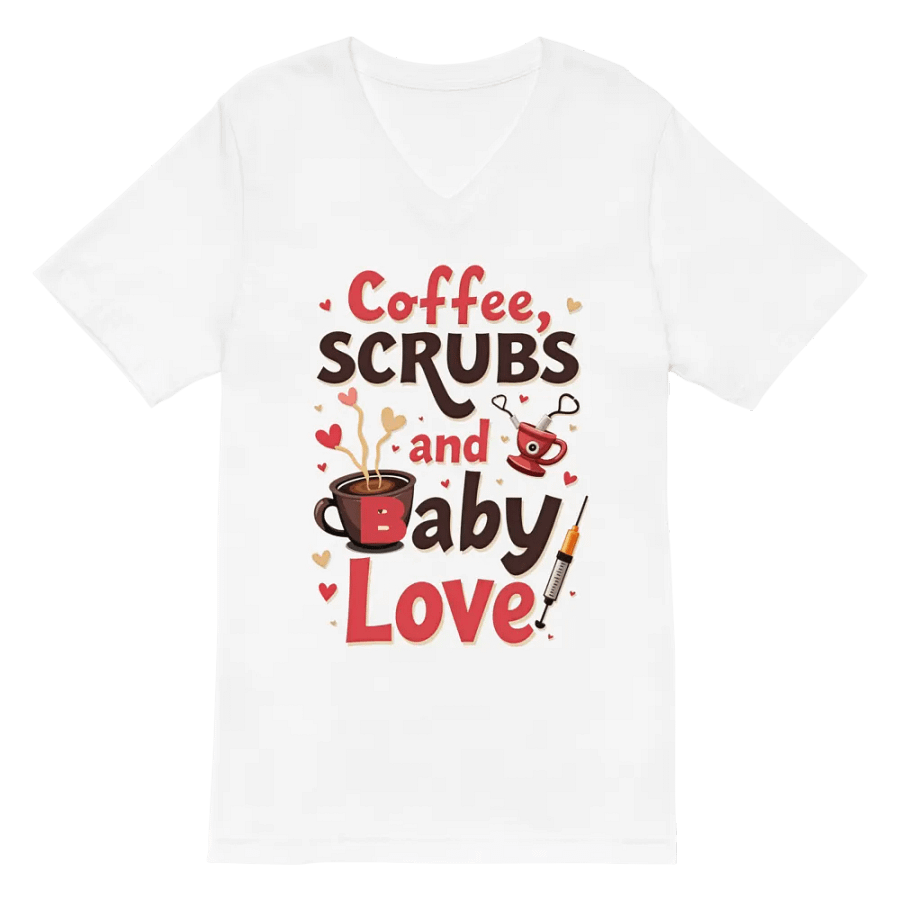 Coffee, Scrubs and baby Love V-Neck Tee product image (6)