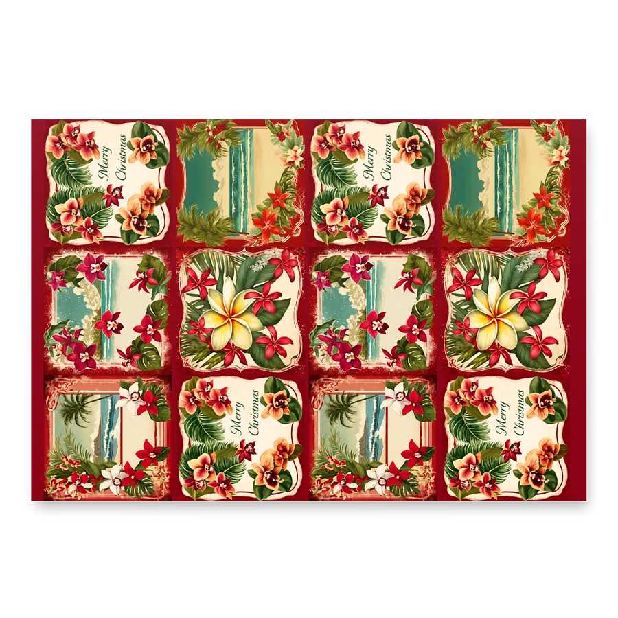 Vintage Tropical Christmas Wrapping Paper product image (2)