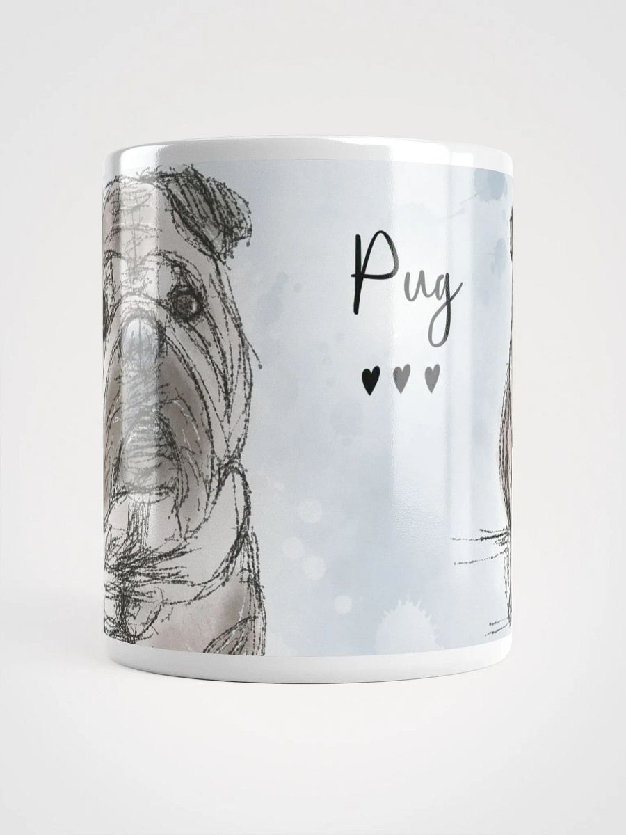 Pug Love Sketch White Glossy Mug product image (15)